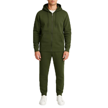 KZZ Men’s Fleece Zip Hoodie & Jogger Sets