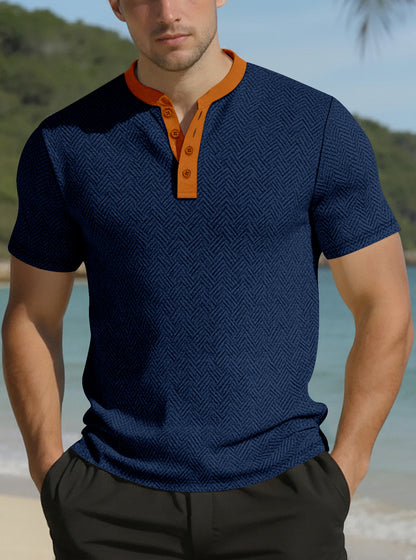 KZZ Men's Breathable Solid-Color Casual T-Shirt