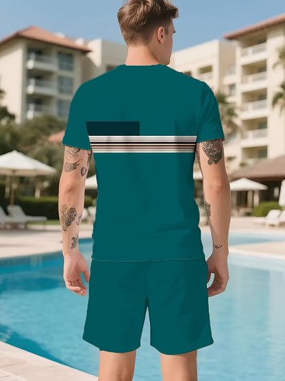 KZZ Men's short-sleeved shorts suit