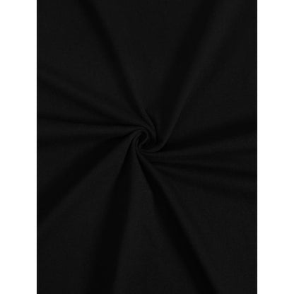 KZZ Men's black crew neck short-sleeved shirt (with flag pattern on the back)