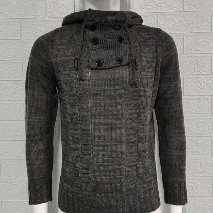 KZZ Autumn Men's Knitted Hoodie Pullover