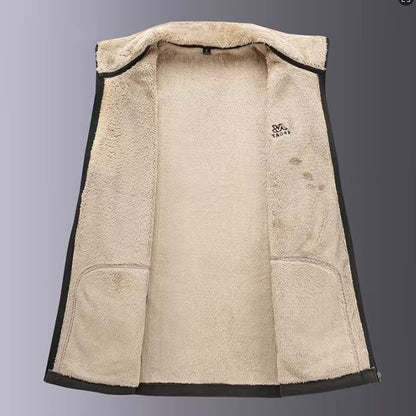 KZZ Men's Winter Outdoor Fleece Vest Sleeveless Jacket Thickly Padded Lined