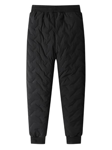 KZZ Men's Warm Fleece-Lined Straight-Leg Jogger Pants with Zipper Pockets