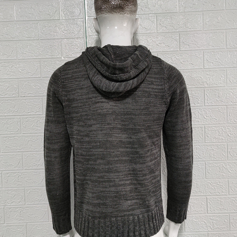 KZZ Autumn Men's Knitted Hoodie Pullover