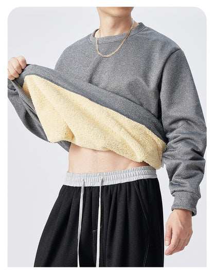 KZZ Men’s Fleece-Lined Warm Pullover Sweatshirt