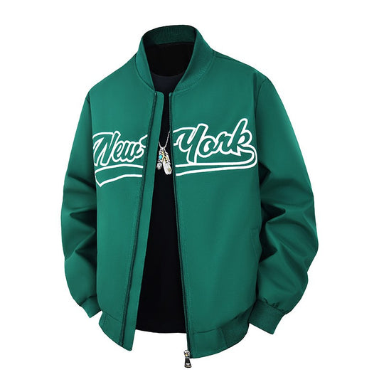 KZZ Letter Print Sports Jacket