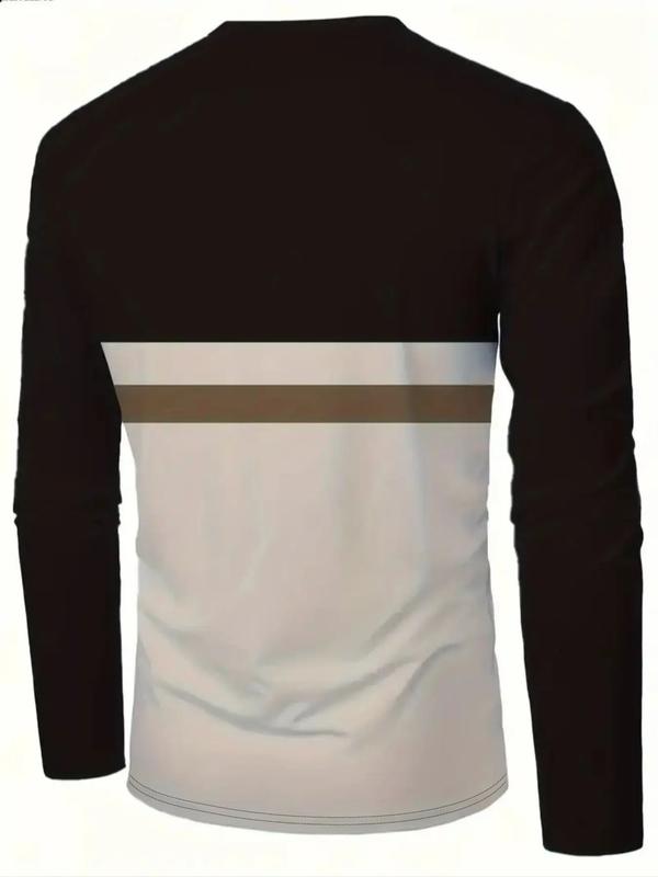 KZZ Men's Casual Long Sleeve Round Neck T-Shirt