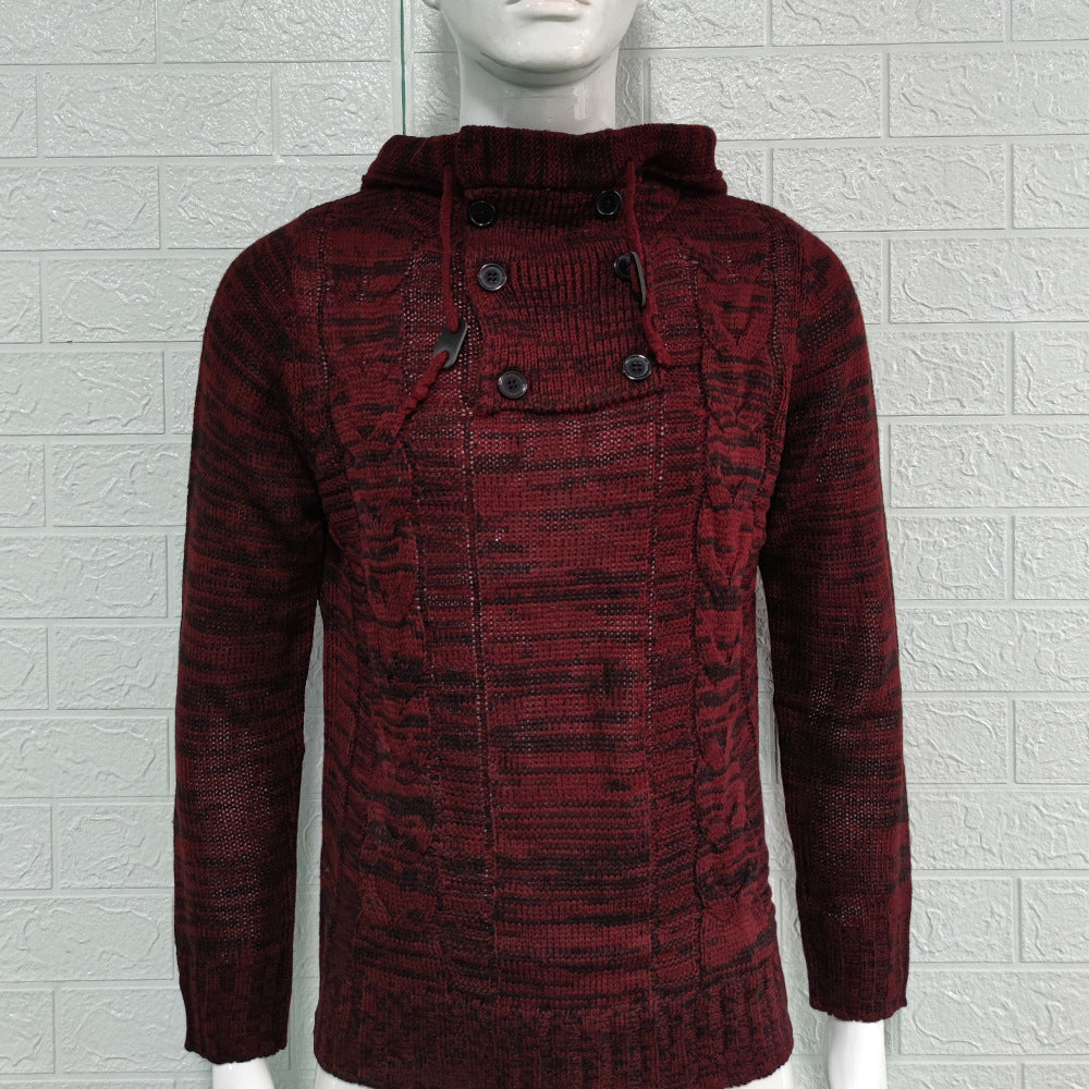 KZZ Autumn Men's Knitted Hoodie Pullover