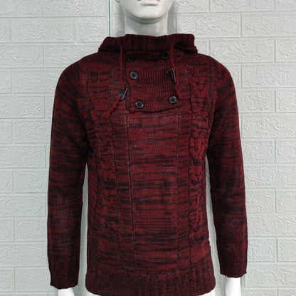 KZZ Autumn Men's Knitted Hoodie Pullover