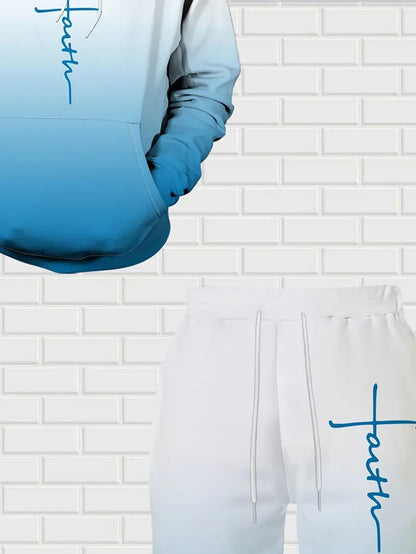 KZZ Men's Suit with 3D Print and Hood