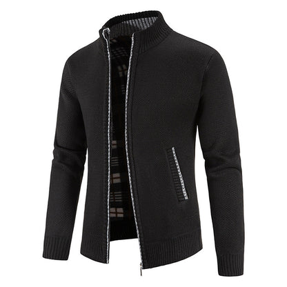 KZZ Men's Winter Jacket Pocket Zipper Mock Neck  Jacket