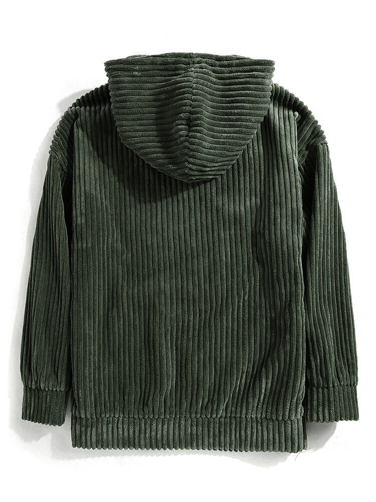 KZZ Men's Autumn/Winter Hooded Solid Color Hoodie