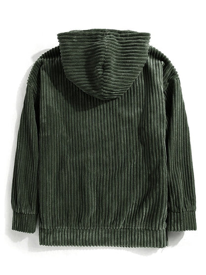KZZ Men's Autumn/Winter Hooded Solid Color Hoodie