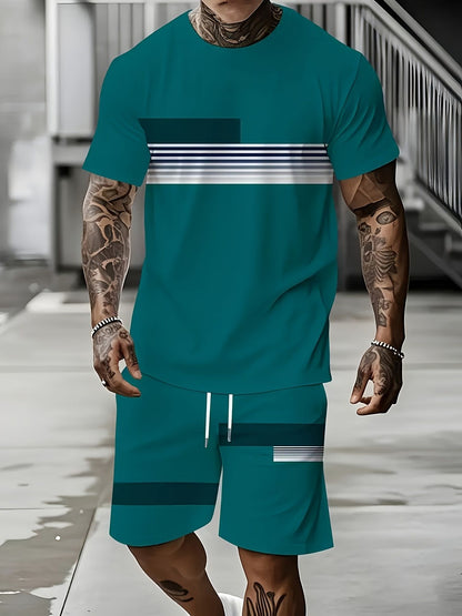 KZZ Men's short-sleeved shorts suit