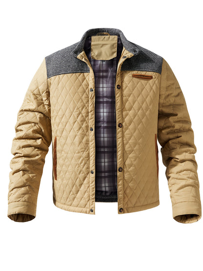KZZ Men's Quilted Boston Style Jacket