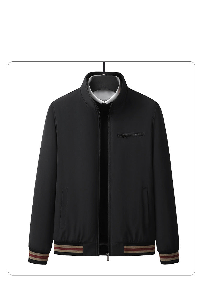KZZ Men's Autumn Winter New Casual Trendy Stand Collar Jacket