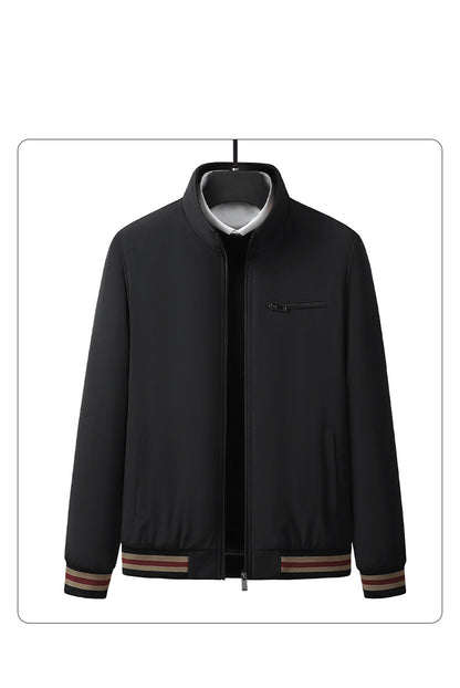 KZZ Men's Autumn Winter New Casual Trendy Stand Collar Jacket