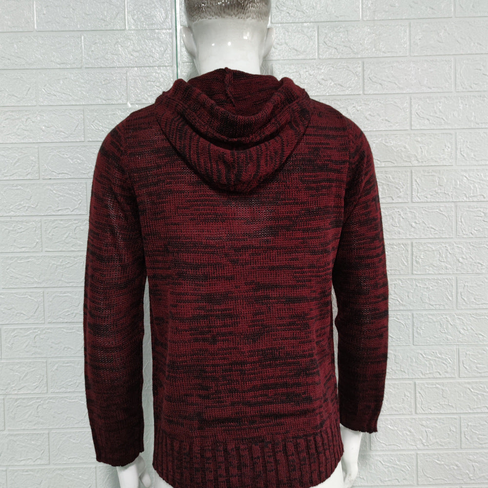 KZZ Autumn Men's Knitted Hoodie Pullover