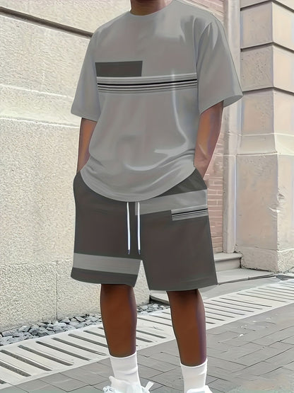 KZZ Men's short-sleeved shorts suit