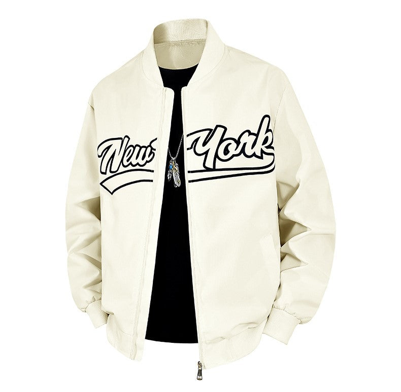 KZZ Letter Print Sports Jacket