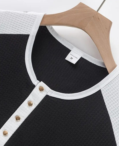 KZZ Men's Patchwork Henry Shirt