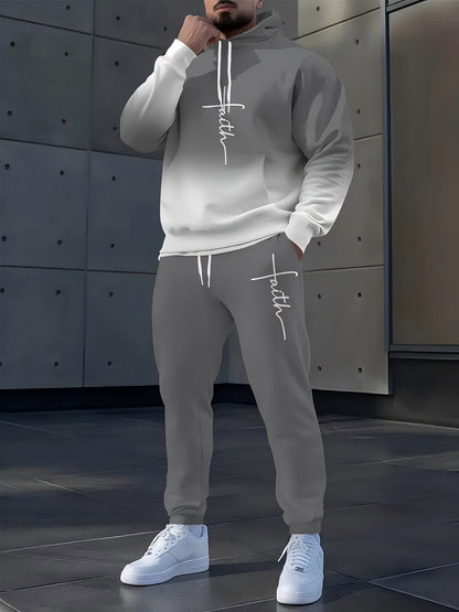 KZZ Men's Suit with 3D Print and Hood