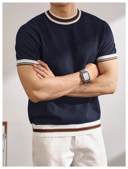 KZZ Casual Short-Sleeve Pullover Knit Top