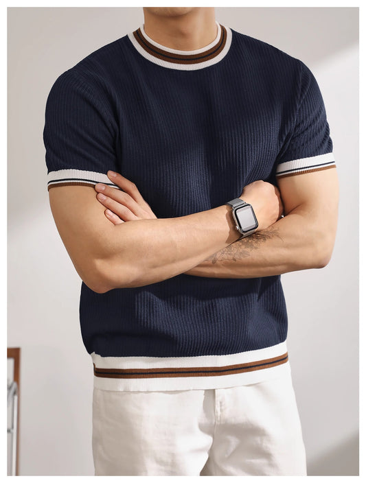 KZZ Casual Short-Sleeve Pullover Knit Top