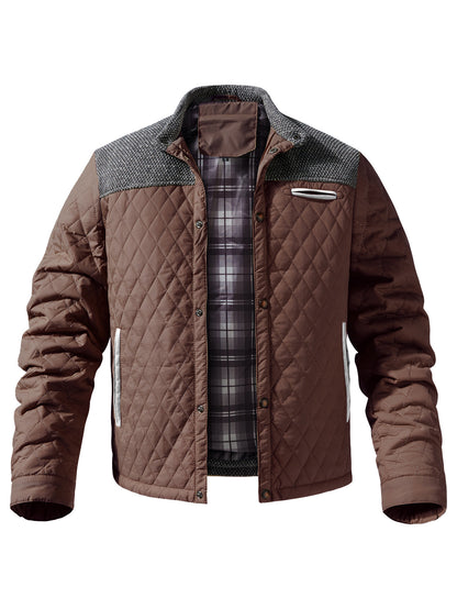 KZZ Men's Quilted Boston Style Jacket