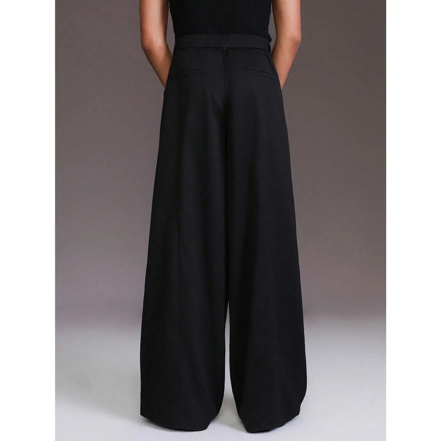 KZZ Men's Pleated Wide-Leg Dress Trousers