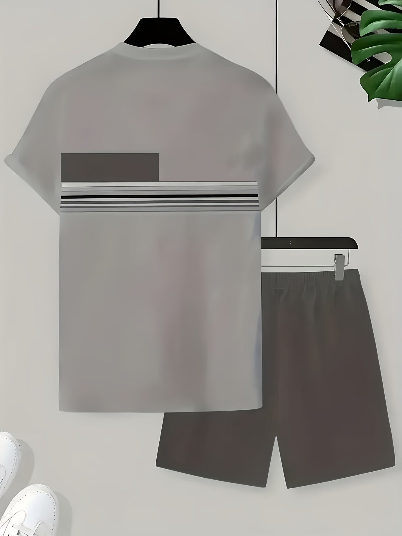 KZZ Men's short-sleeved shorts suit