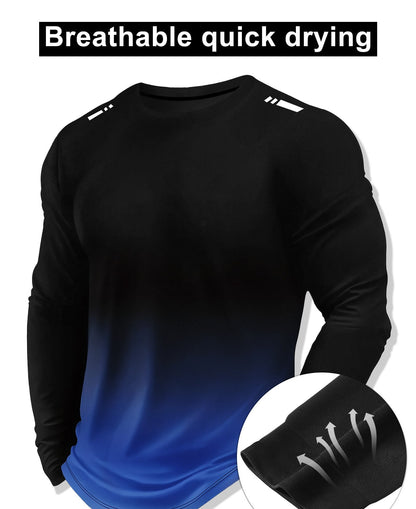 KZZ Men's Casual Athletic Fashion Activewear Long Sleeve T-Shirt