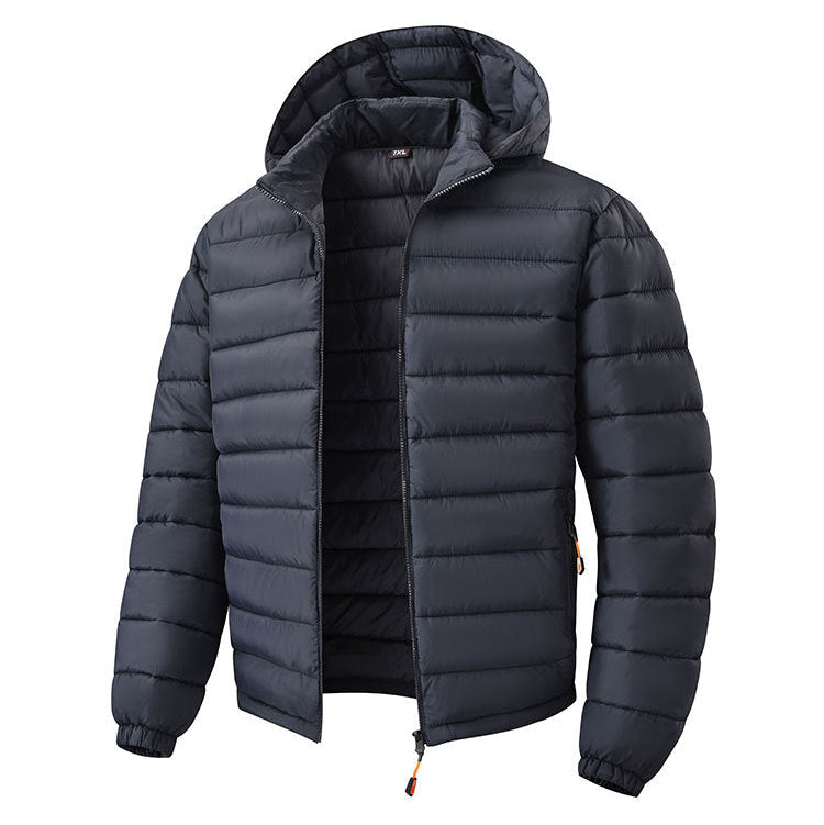 KZZ Men's Slim Fit Casual Long-Sleeved Thick Hooded Zipper Top