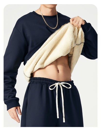 KZZ Men’s Fleece-Lined Warm Pullover Sweatshirt