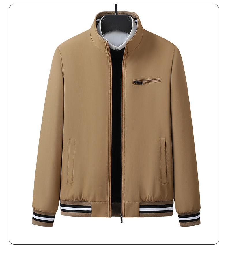 KZZ Men's Autumn Winter New Casual Trendy Stand Collar Jacket