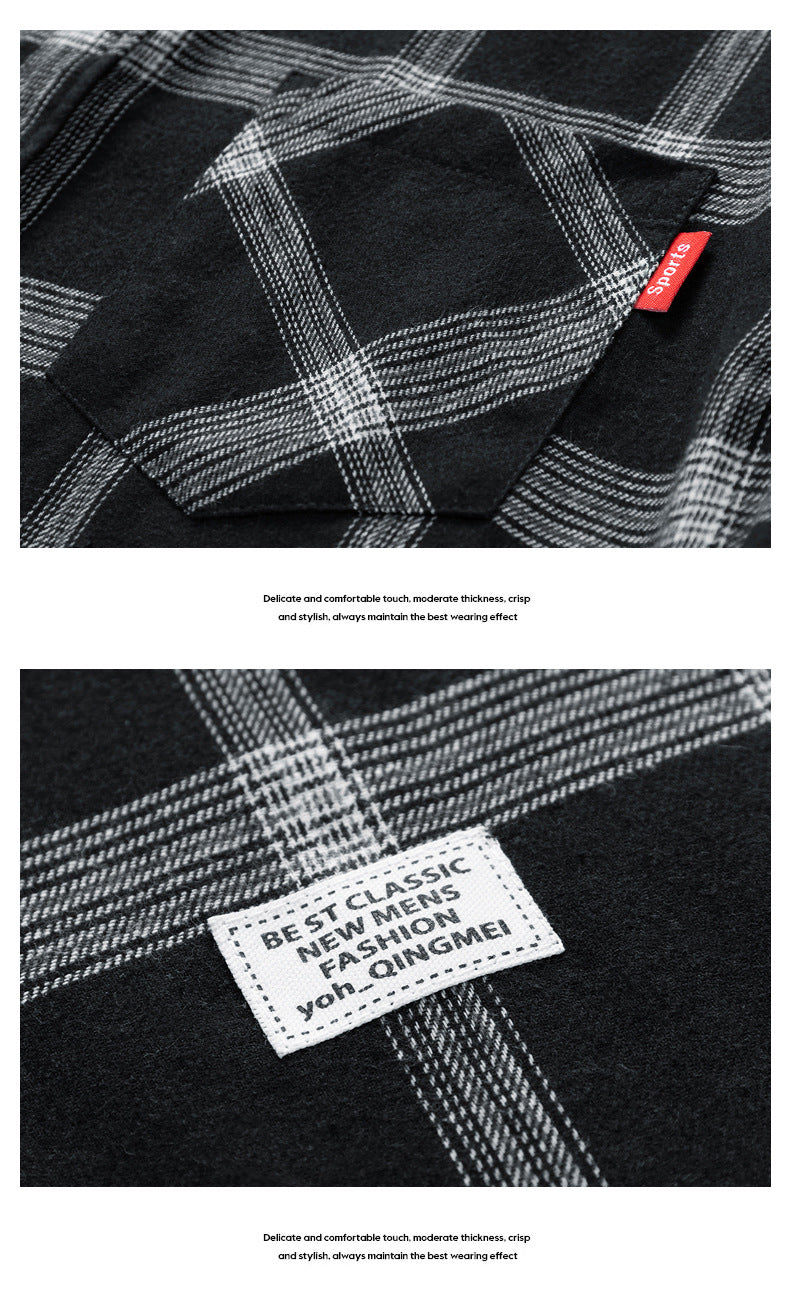 KZZ Casual Vintage Plaid Long Sleeve Shirt