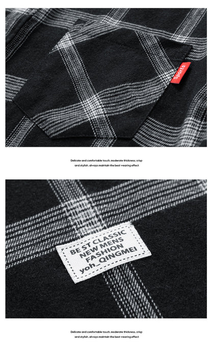 KZZ Casual Vintage Plaid Long Sleeve Shirt