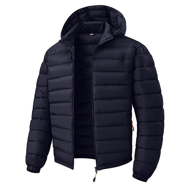 KZZ Men's Slim Fit Casual Long-Sleeved Thick Hooded Zipper Top
