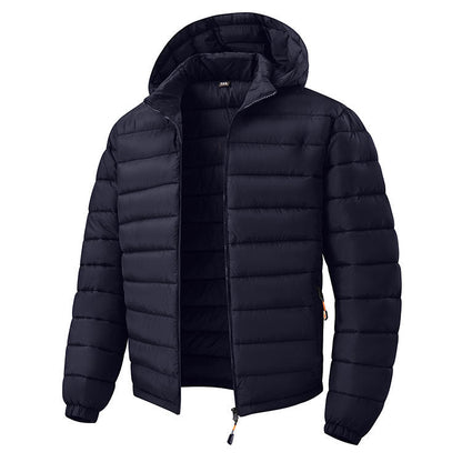 KZZ Men's Slim Fit Casual Long-Sleeved Thick Hooded Zipper Top