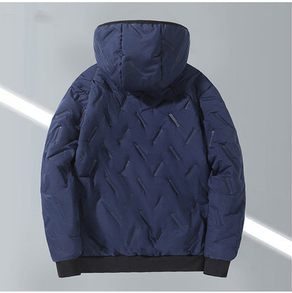 KZZ Men's Winter Warm Jacket with Fleece Lining Polyester Fiber Material Coats