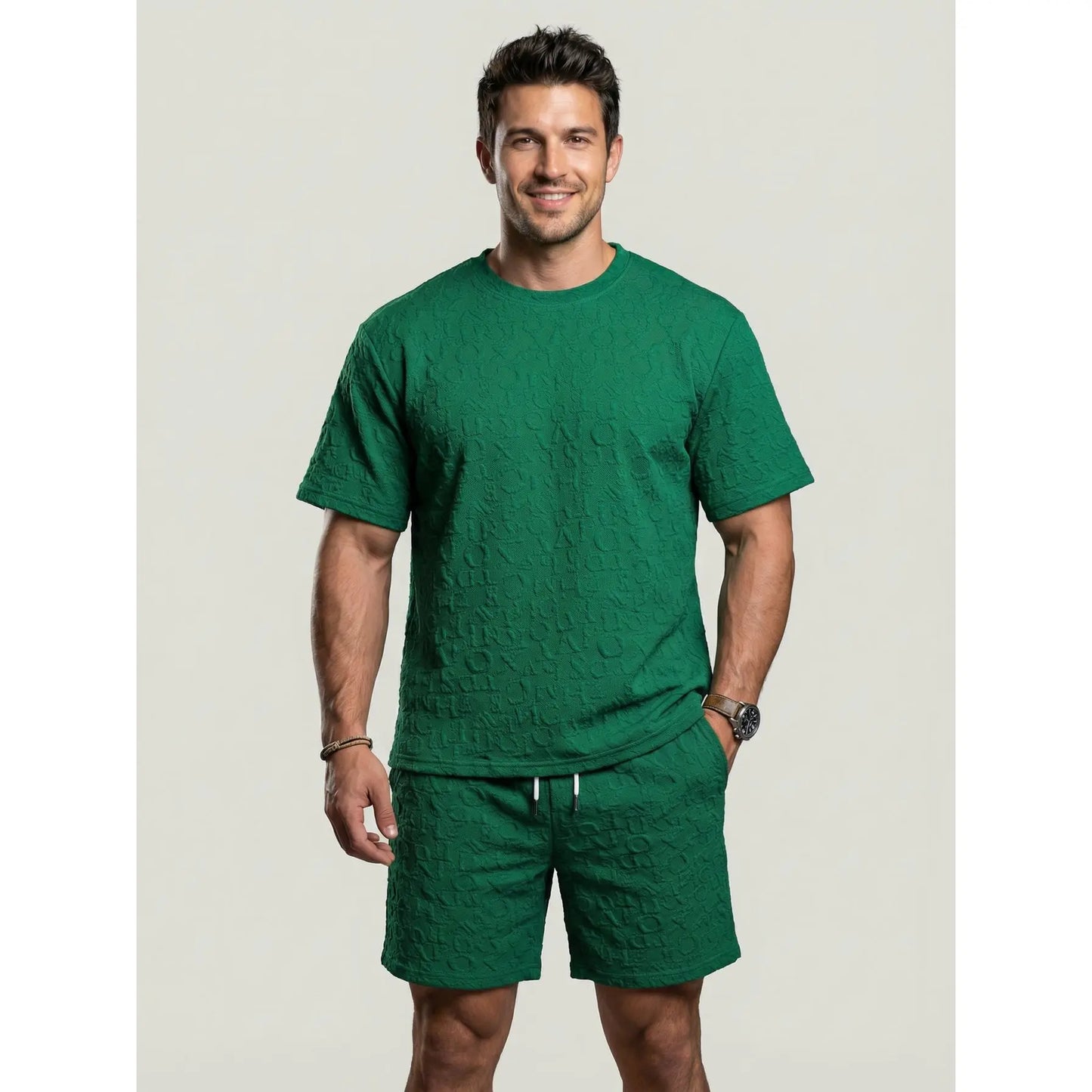 KZZ Men's Jacquard Two-Piece Set
