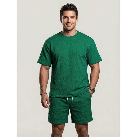 KZZ Men's Jacquard Two-Piece Set