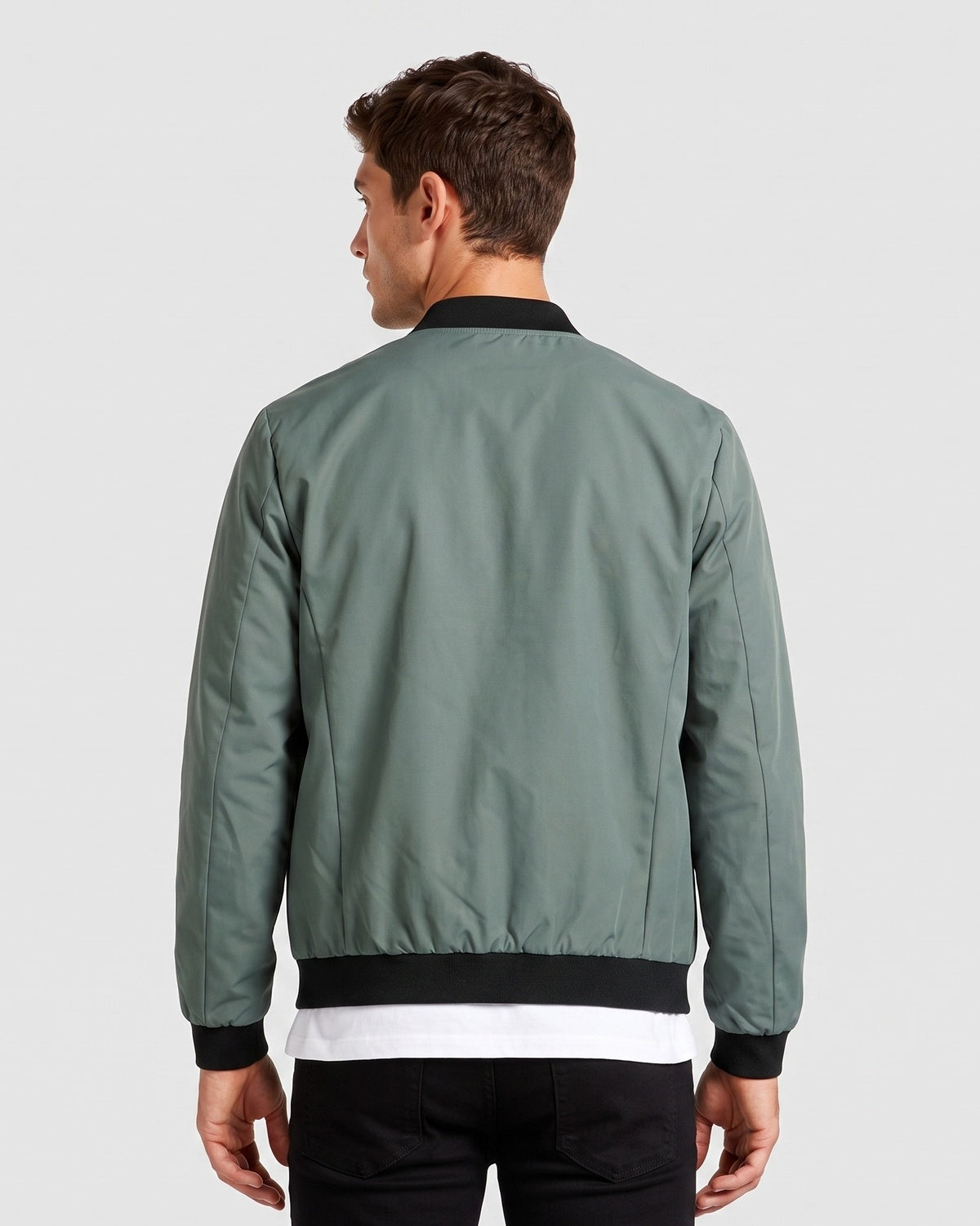 KZZ Men's Letter-Print Zip-Up Mock-Neck Jacket