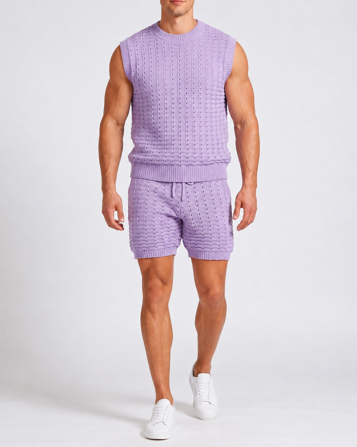 KZZ Men's Summer Short-Sleeve Knitwear Set