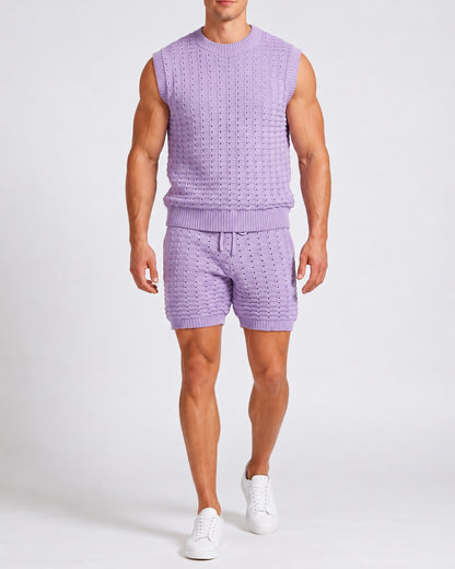 KZZ Men's Summer Short-Sleeve Knitwear Set