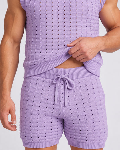 KZZ Men's Summer Short-Sleeve Knitwear Set