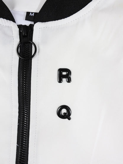 KZZ Men's Solid-Color Long-Sleeve Mock-Neck Zip-Up Jacket