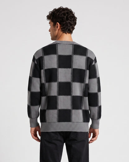 KZZ Men's plaid knit top