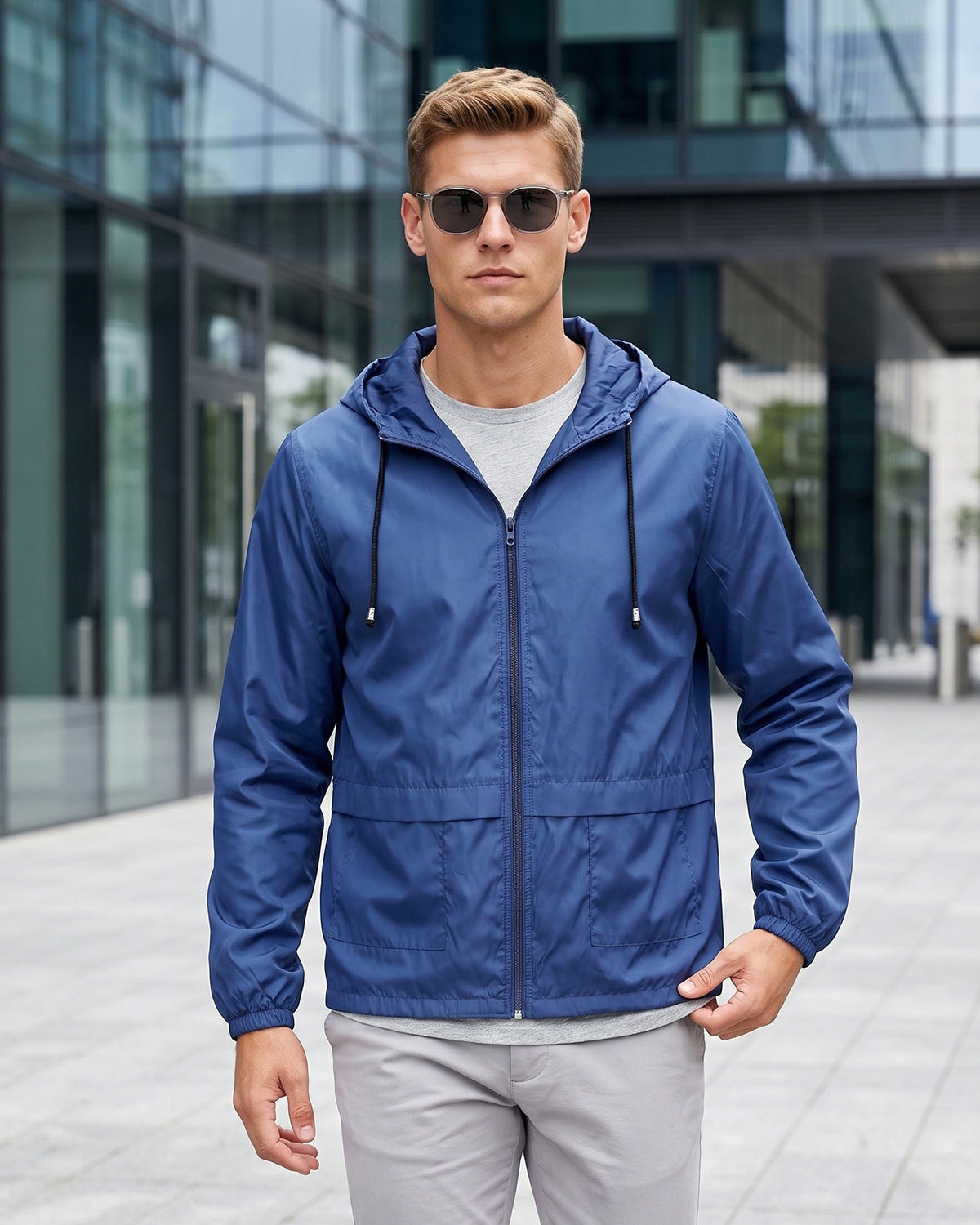 KZZ Men's Lightweight Hooded Outdoor Jacket