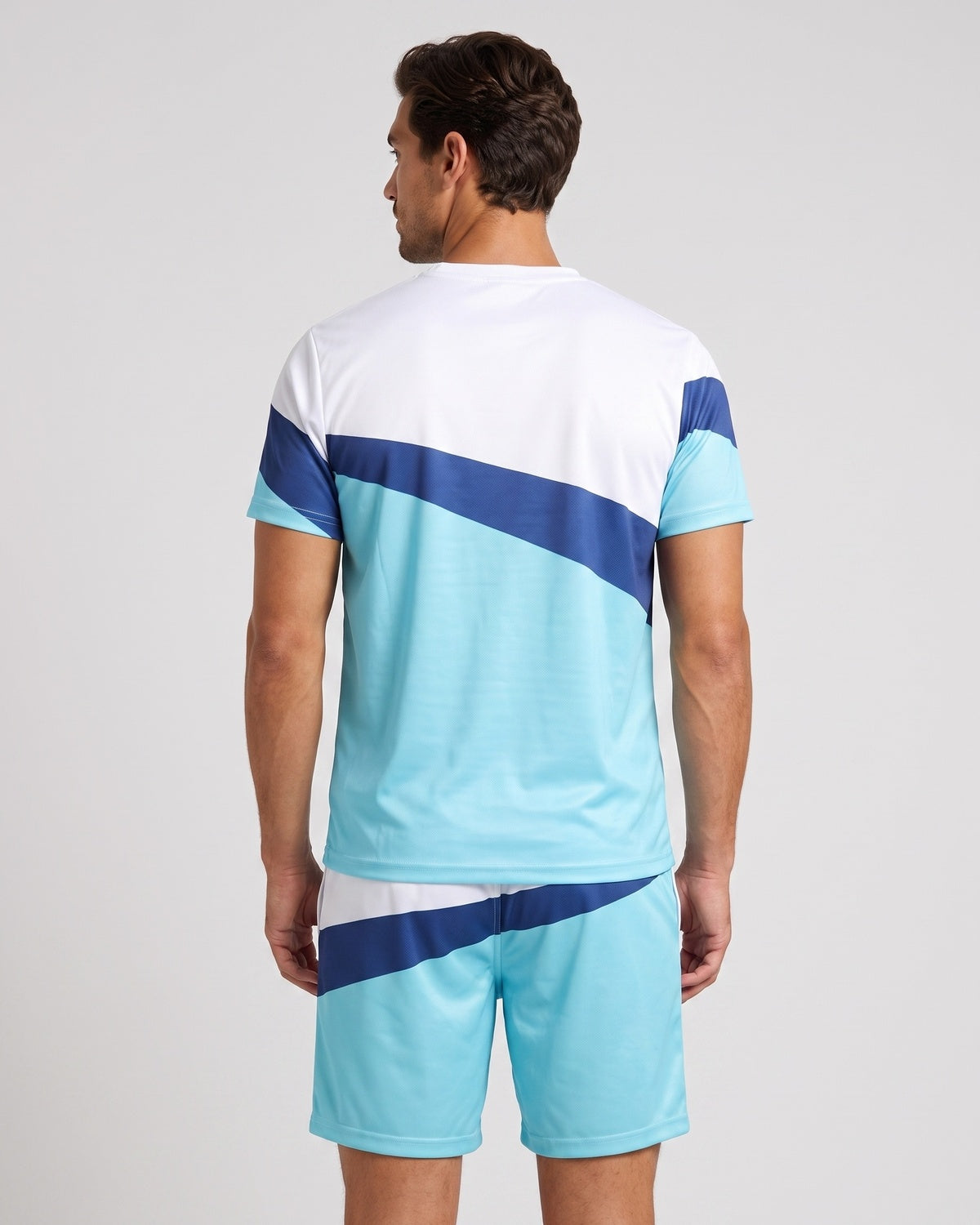 KZZ Color-block crew-neck T-shirt and elastic-waist shorts